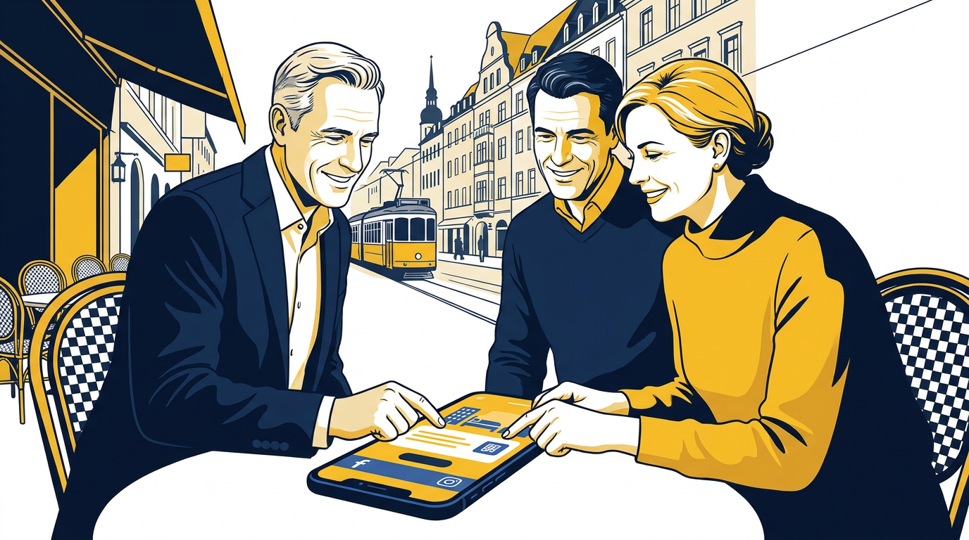 Duits stel bekijkt via Meta een hotel voor een rechtstreekse boeking